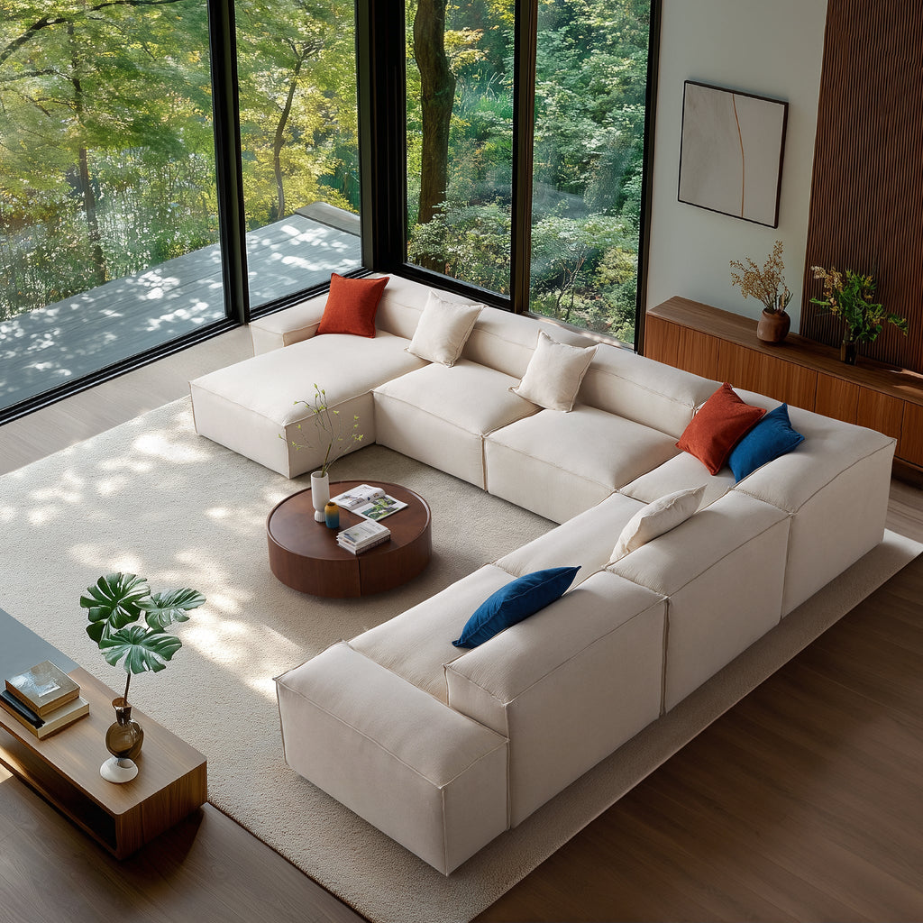 Canapé sectionnel blanc Freedom Modular en forme de U