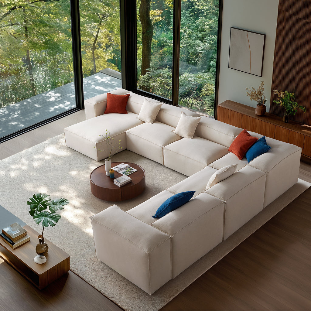 Canapé sectionnel blanc Freedom Modular en forme de U