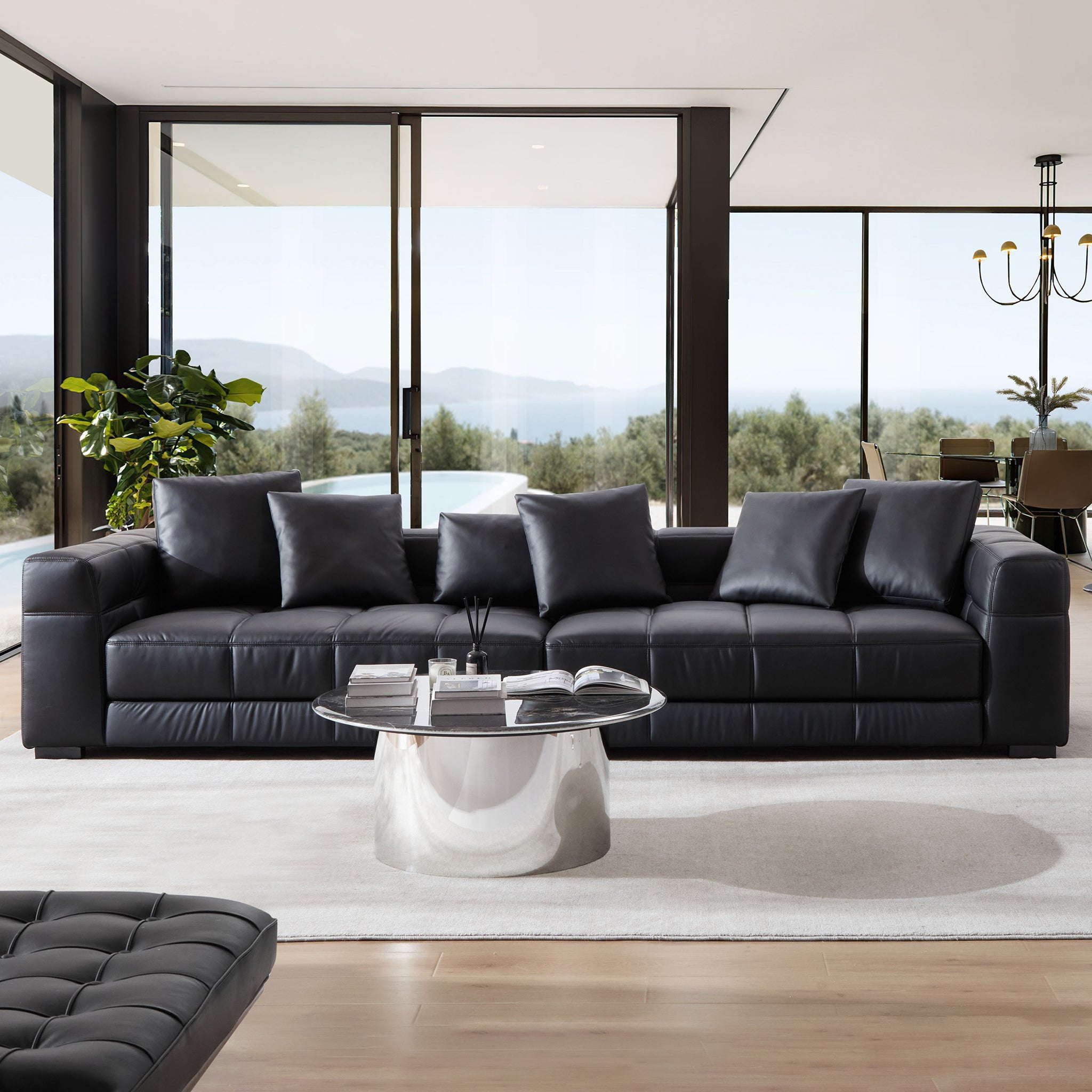 Canapé Blazer en cuir noir