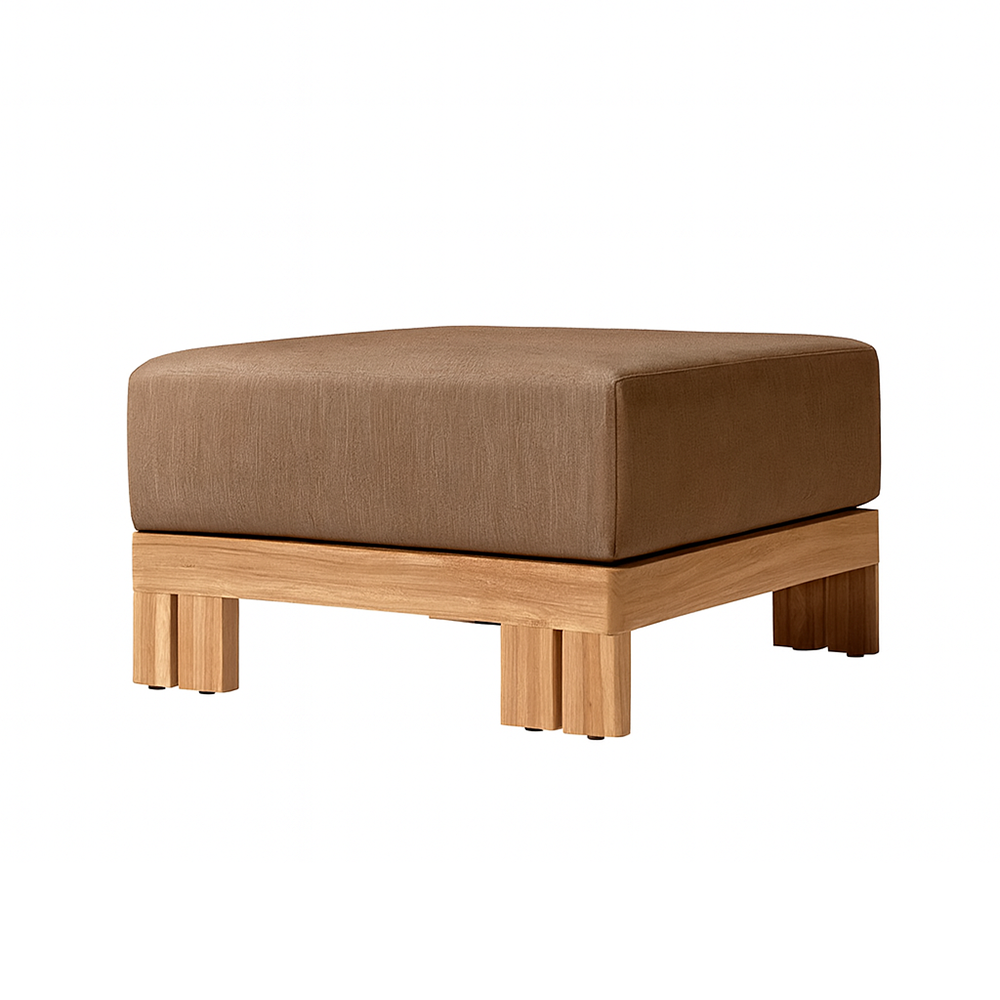 Ensemble de discussion d'extérieur Camryn avec coussins, teck/café