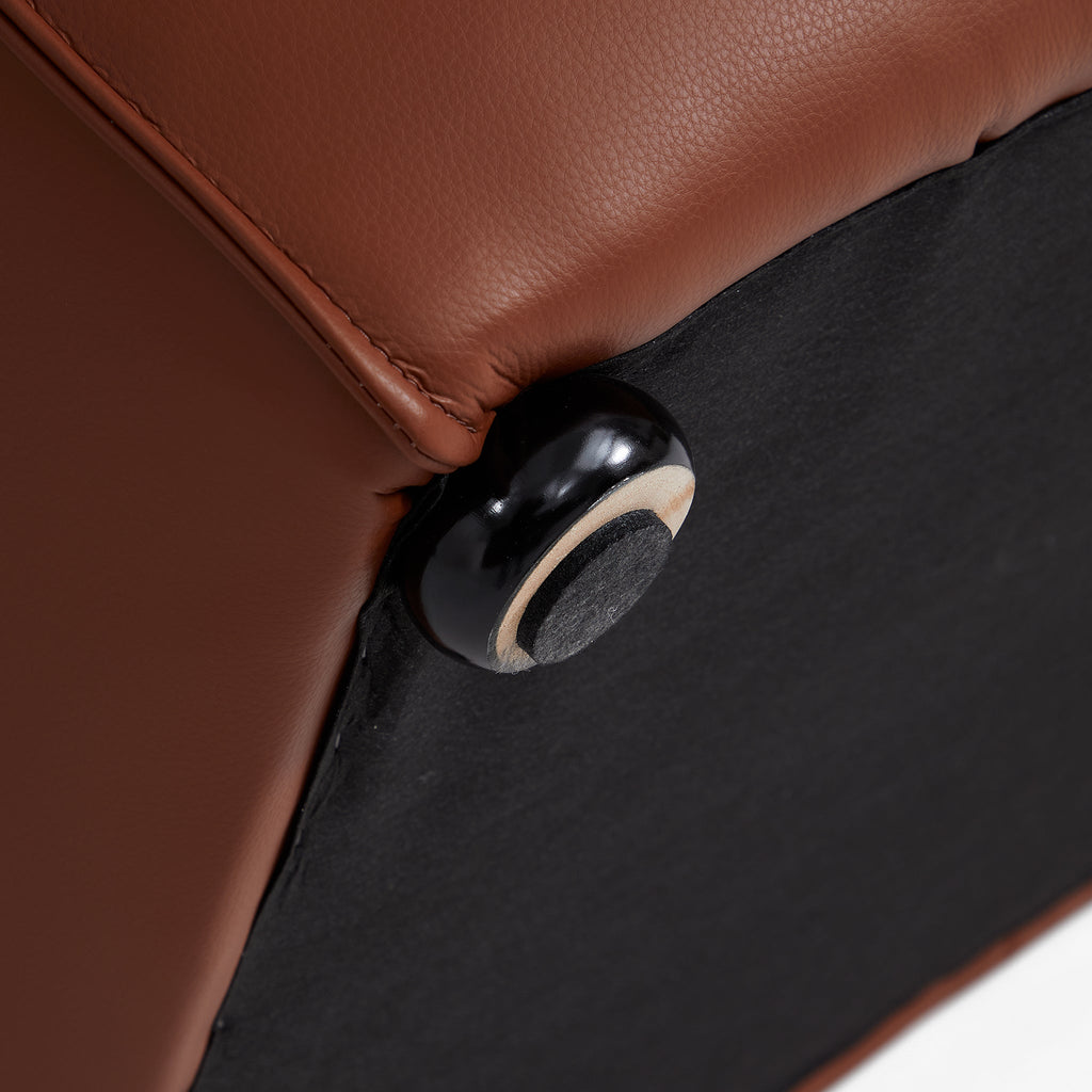 Canapé d'angle modulaire en U en cuir véritable marron Cube