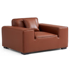 Ensemble de canapés modulaires en cuir marron Domus