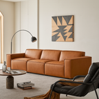 Canapé Kendall en cuir pleine fleur italien