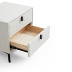 Table de chevet en tissu bouclé moelleux