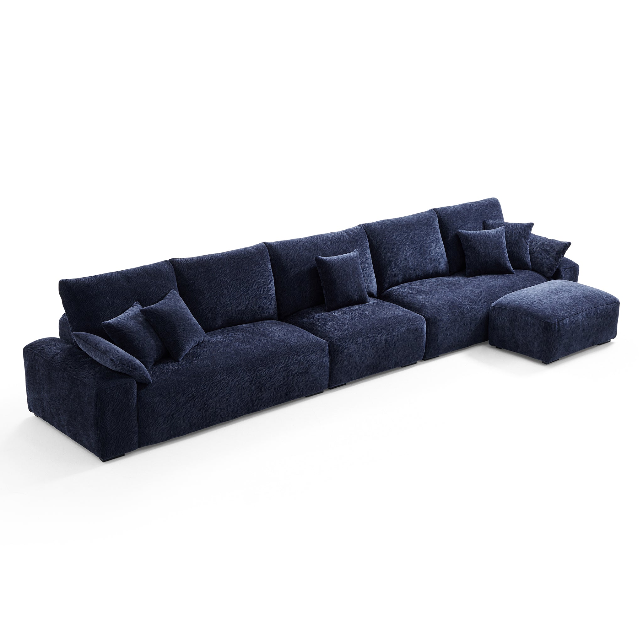 Le canapé et le pouf bleu marine Empress