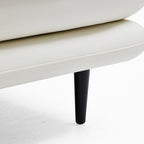 Fauteuil en cuir blanc vanille