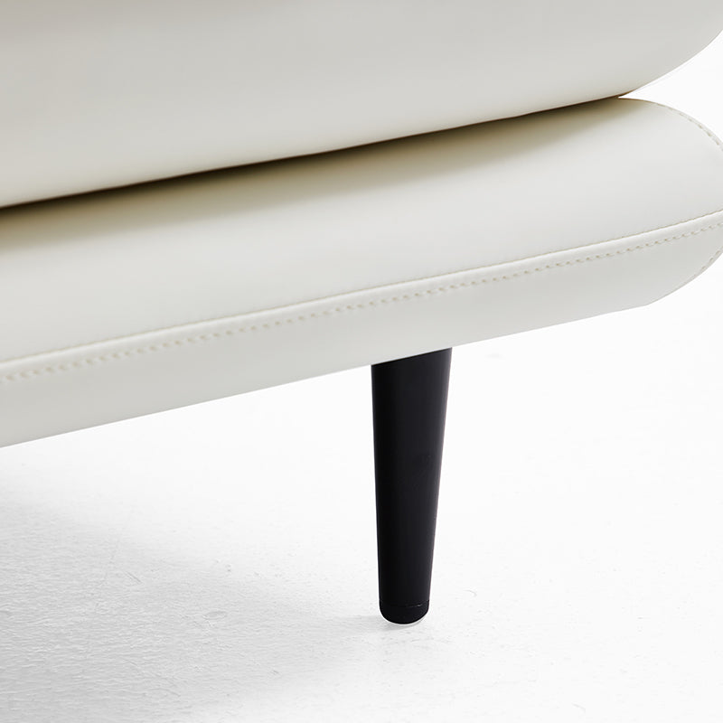 Fauteuil en cuir blanc vanille