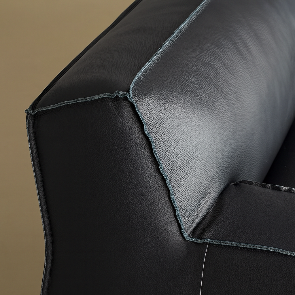 Canapé minimaliste en cuir pleine fleur Deacon