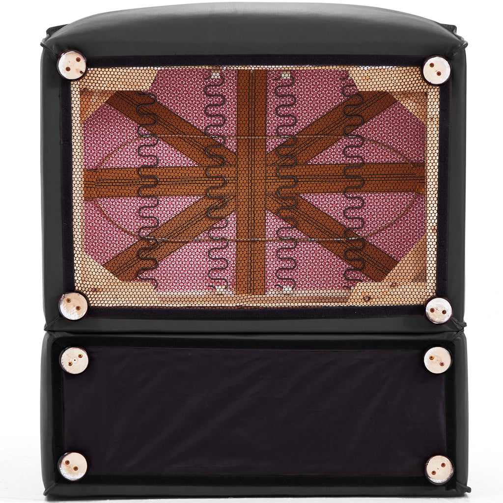 Canapé d'angle double face modulaire Cube en cuir véritable noir