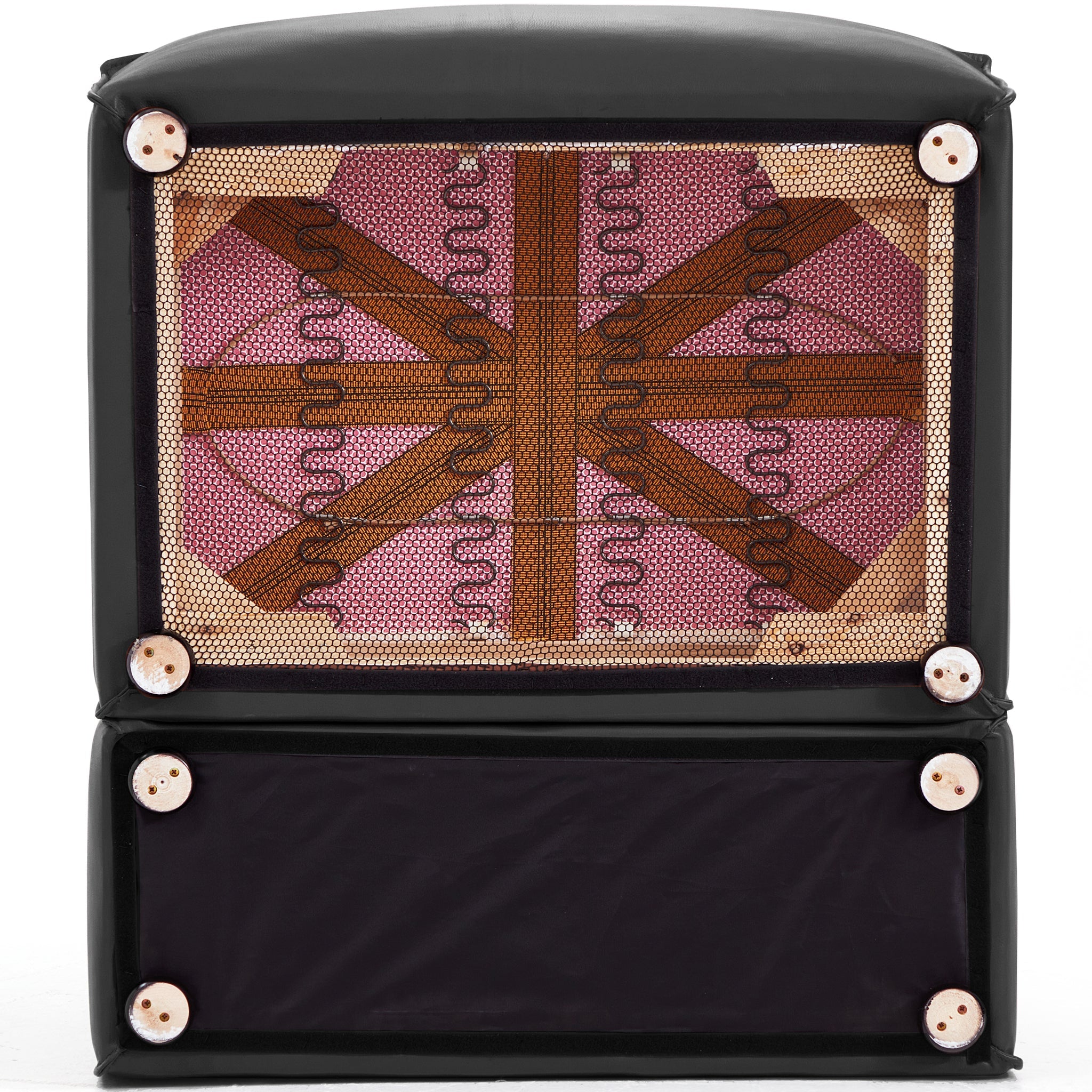 Canapé d'angle double face modulaire Cube en cuir véritable noir