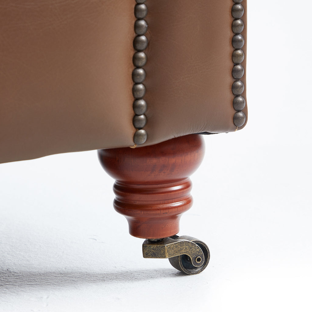 Canapé capitonné en cuir pleine fleur marron Durango Chesterfield