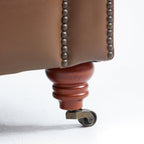 Canapé capitonné en cuir pleine fleur marron Durango Chesterfield