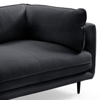 Canapé d'angle en U en cuir noir vanille