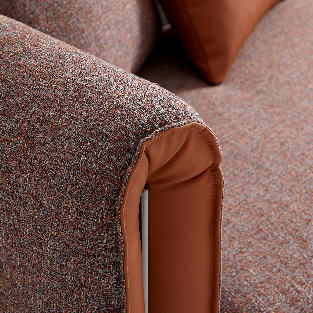 Causeuse Chas Tangerine en polyester et lin