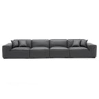 Ensemble de canapés modulaires en cuir noir Domus