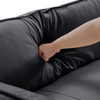 Canapé en cuir noir vanille