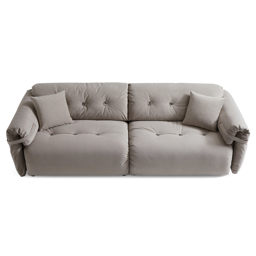 Canapé capitonné jaune beurre