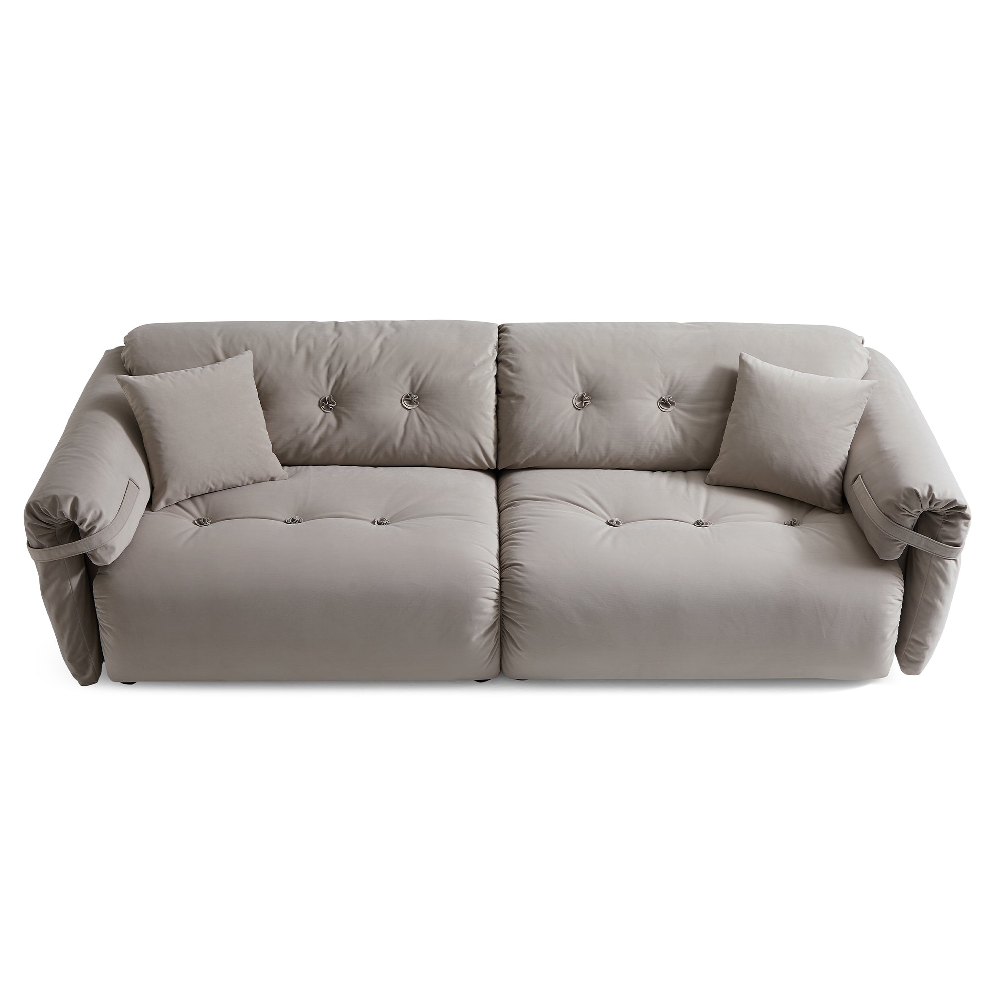 Canapé capitonné couleur beurre