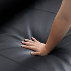 Canapé smoking en cuir véritable beige rouille