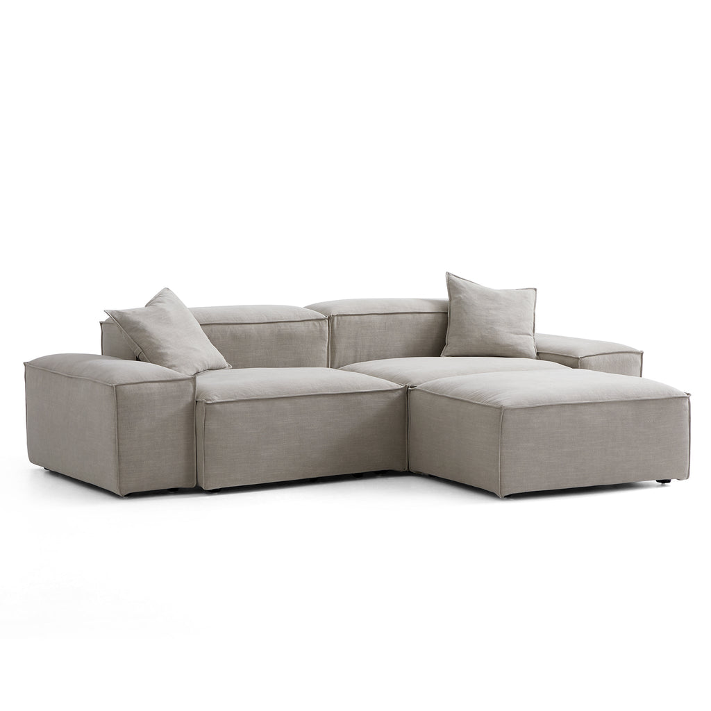 Canapé modulable Freedom beige avec pouf