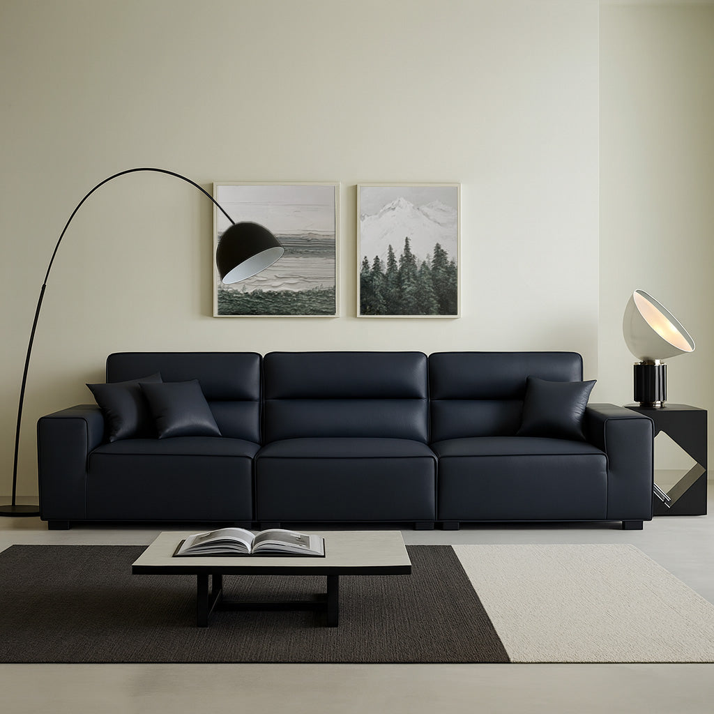 Canapé modulaire en cuir à dossier haut Domus