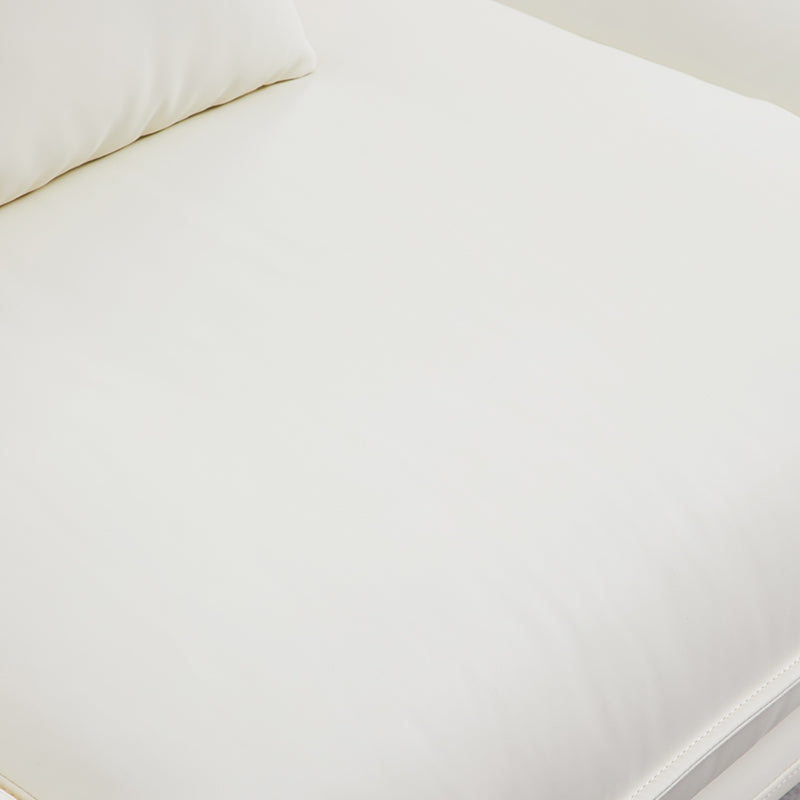 Fauteuil en cuir blanc vanille