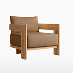 Ensemble de discussion d'extérieur Camryn avec coussins, teck/café