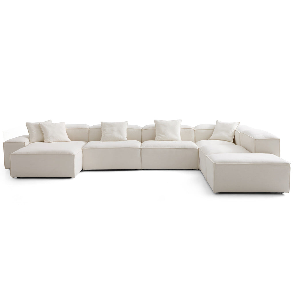 Canapé sectionnel modulaire Freedom beige à extrémité ouverte