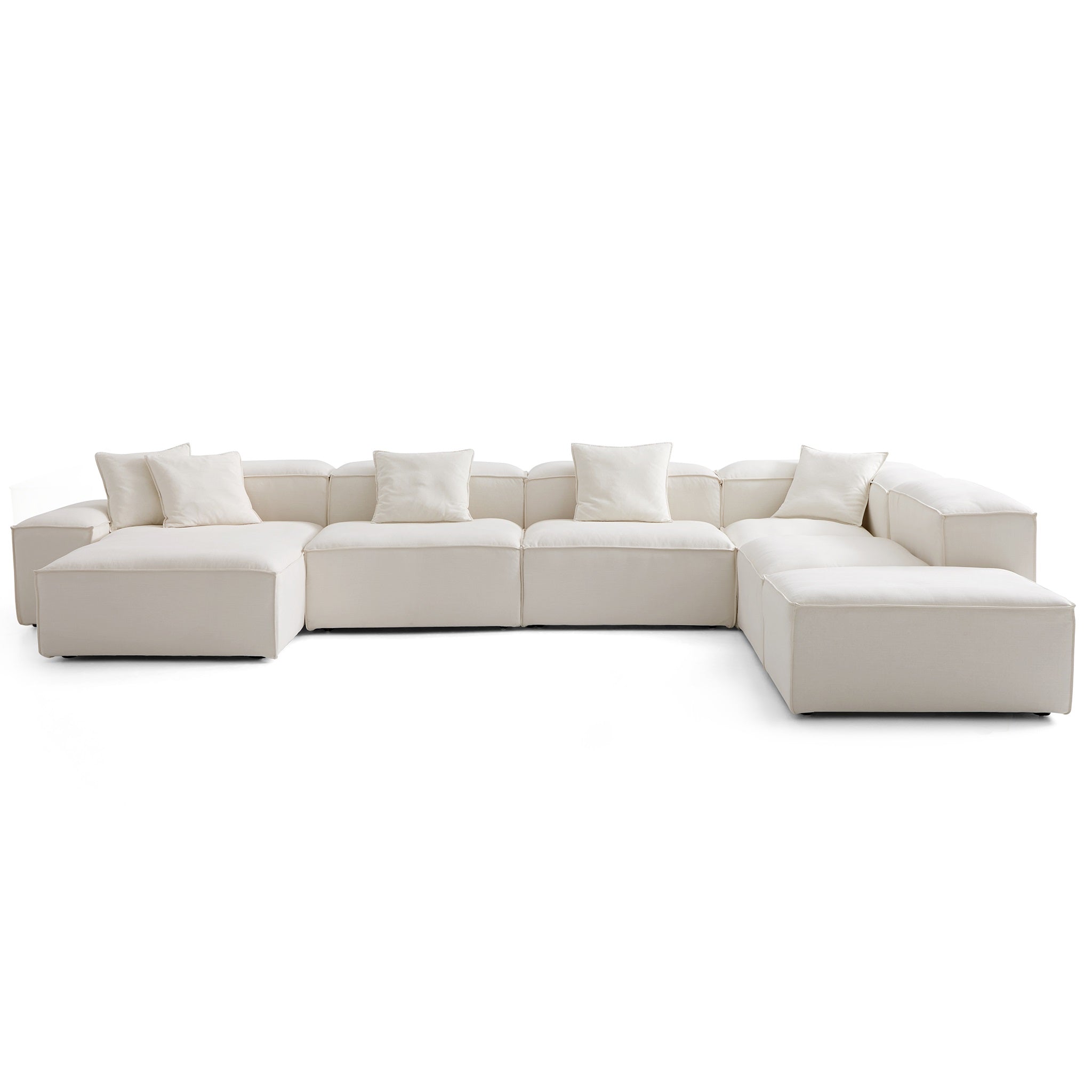 Canapé sectionnel modulaire Freedom beige à extrémité ouverte