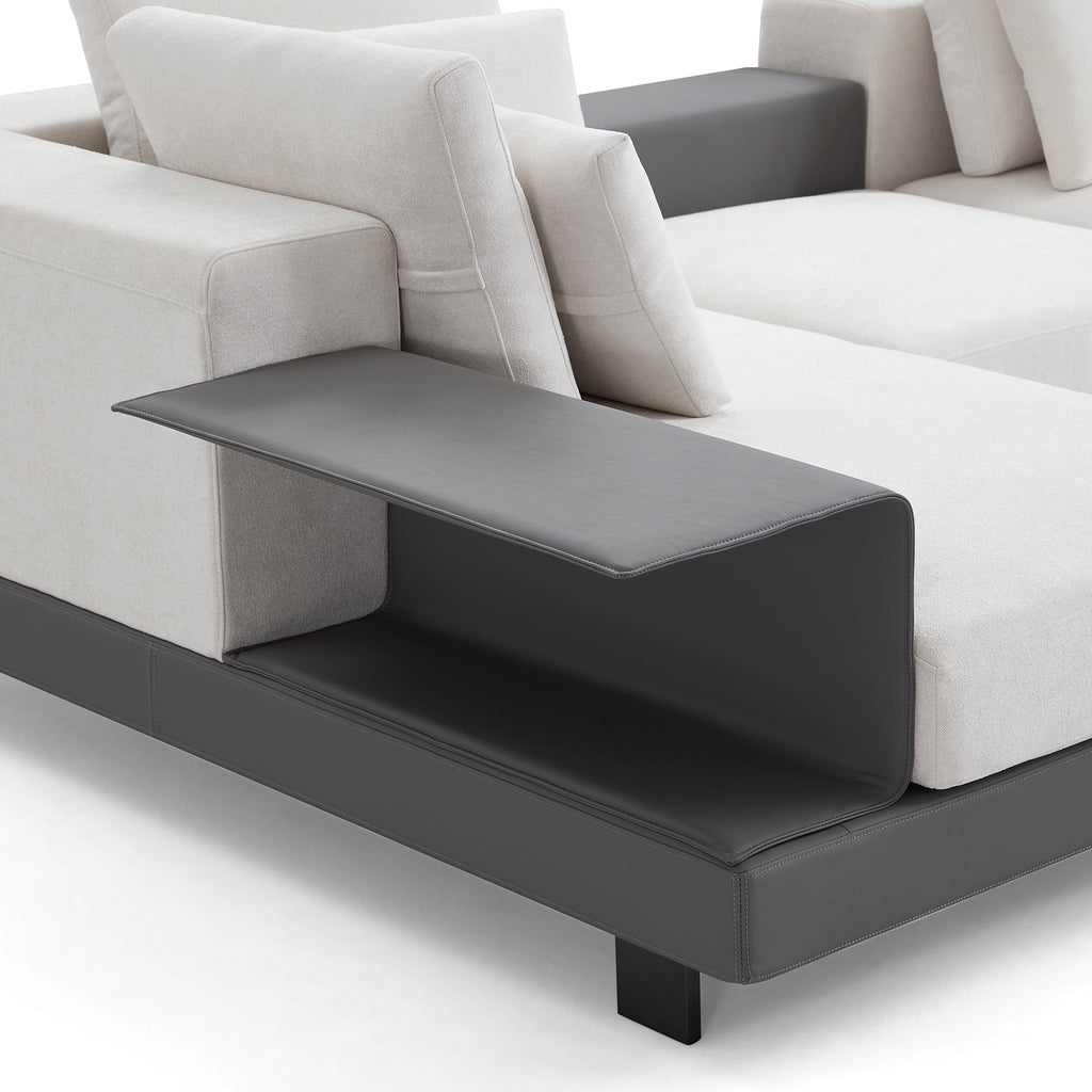 Canapé d'angle minimaliste blanc Connery