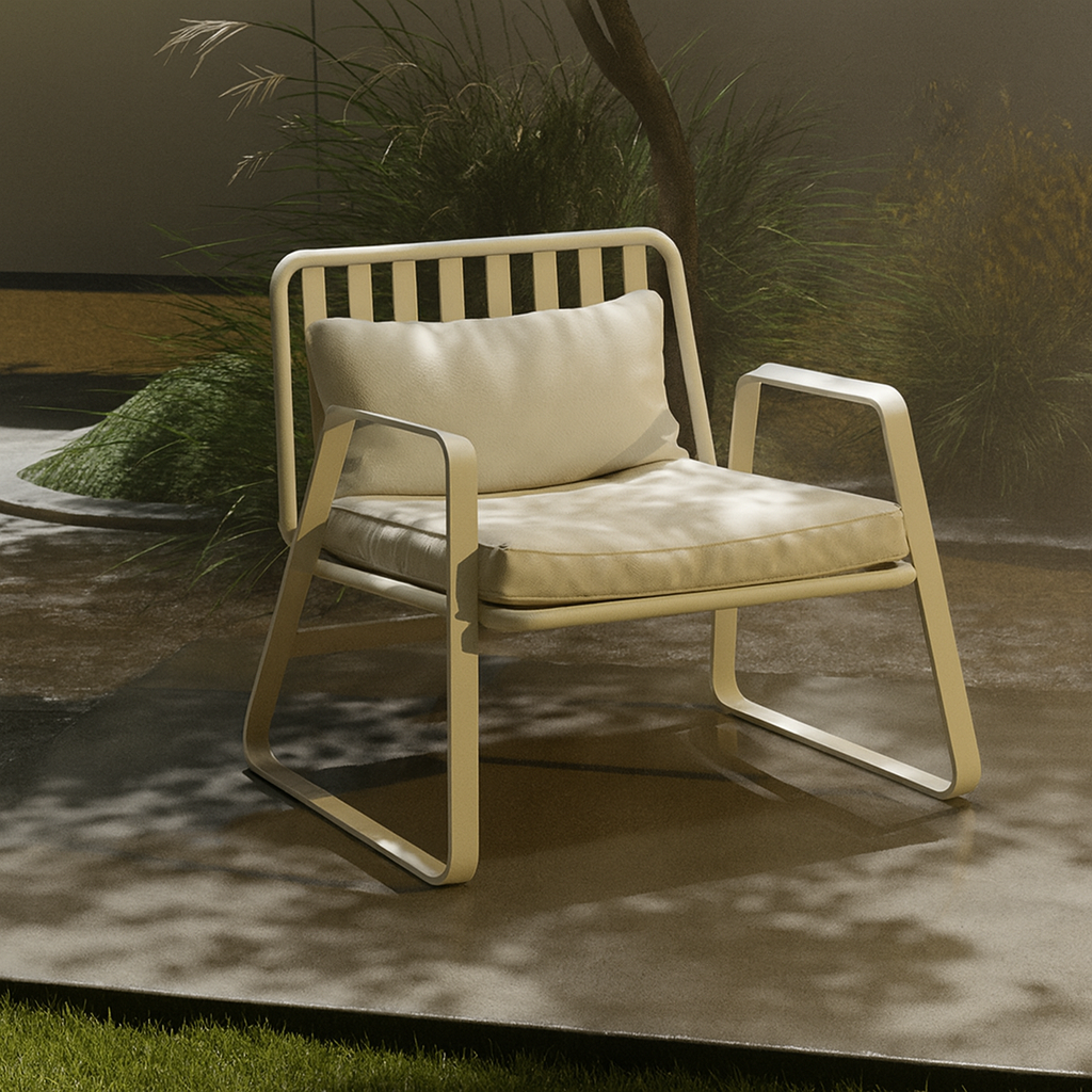 Ensemble de conversation extérieur en aluminium Mykonos avec coussins