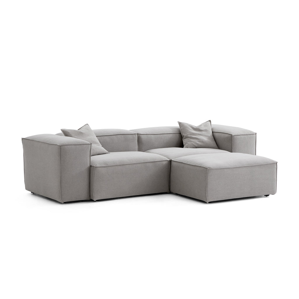 Canapé modulaire Freedom gris neuf avec pouf