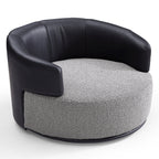 Fauteuil pivotant Luna en tissu bouclé gris clair