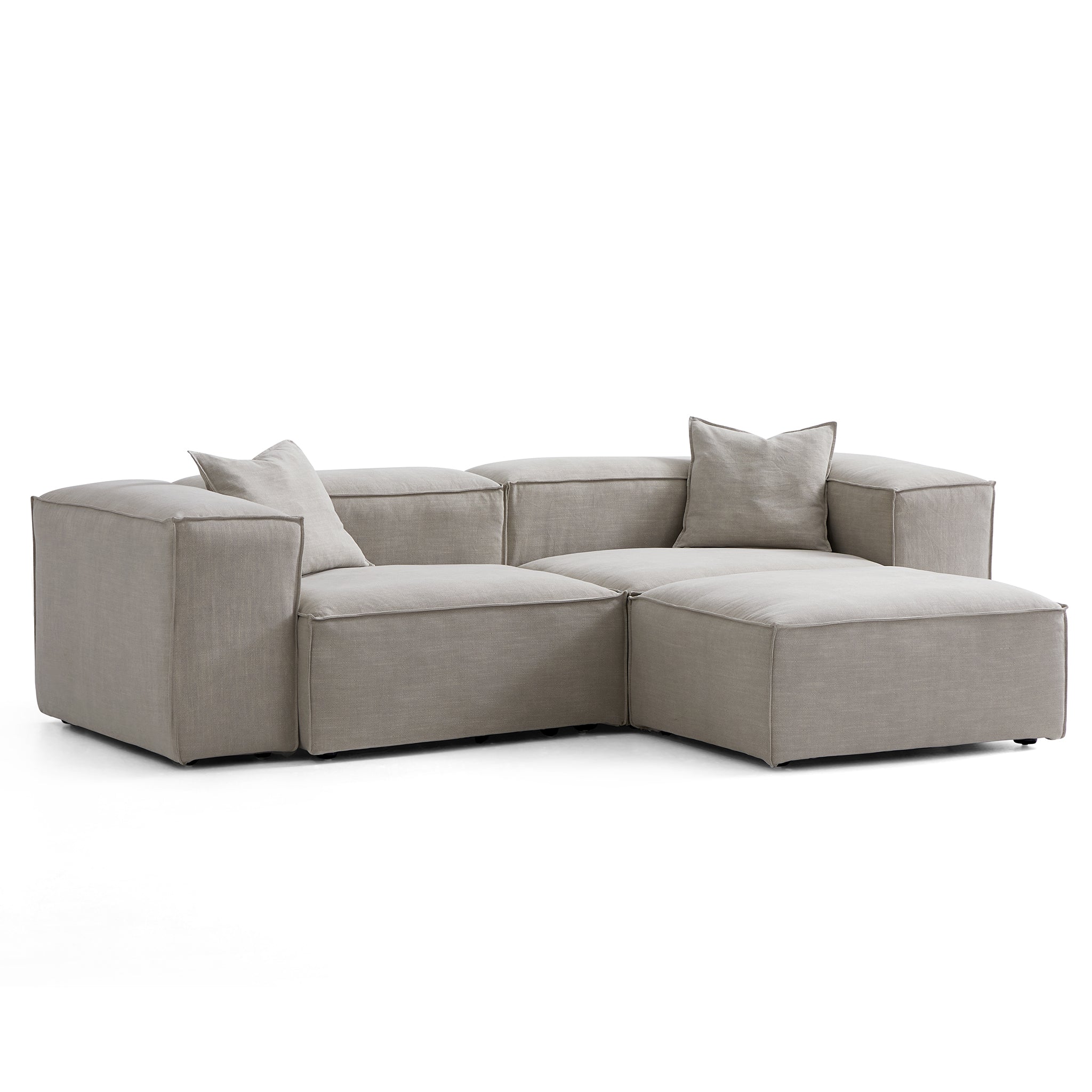Canapé modulaire Freedom gris neuf avec pouf