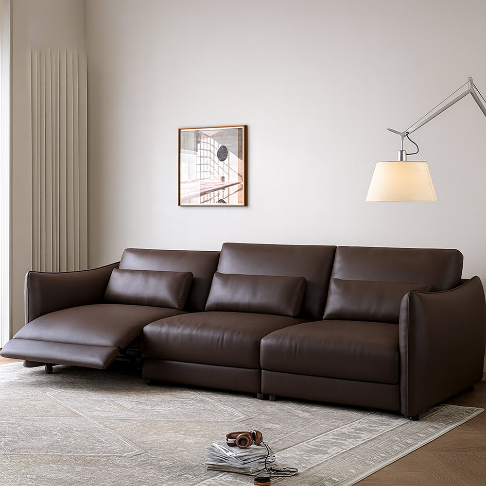 Canapé inclinable électrique Ashby en cuir pleine fleur