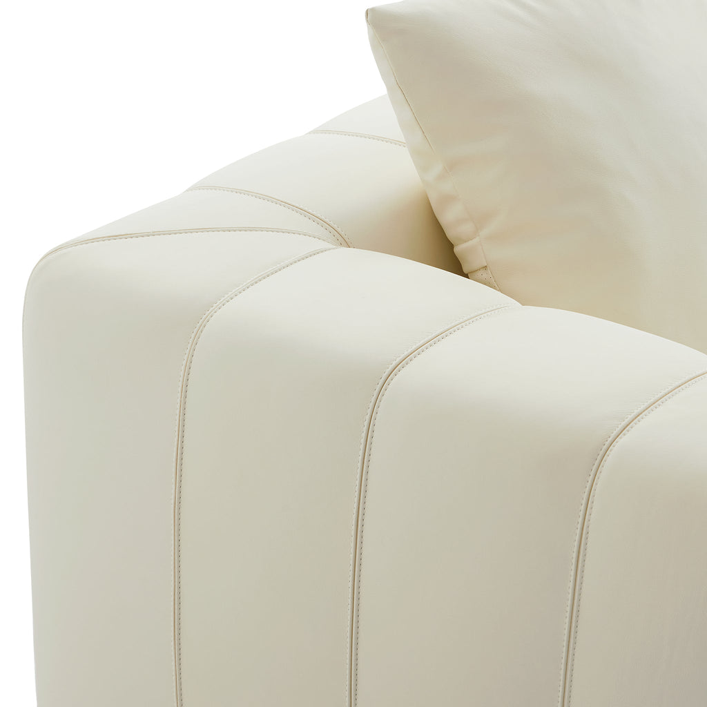 Canapé sectionnel en cuir en forme de L avec table basse