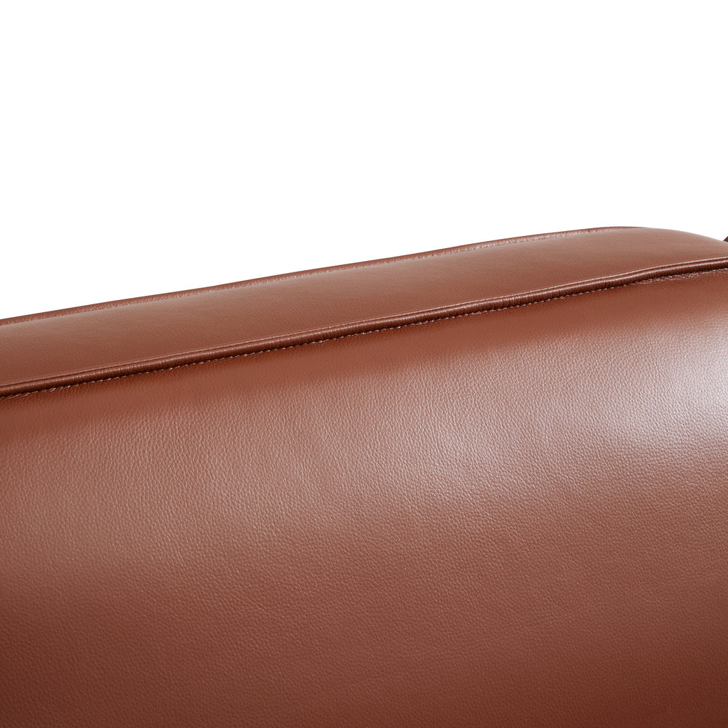 Canapé d'angle modulaire en cuir marron Domus