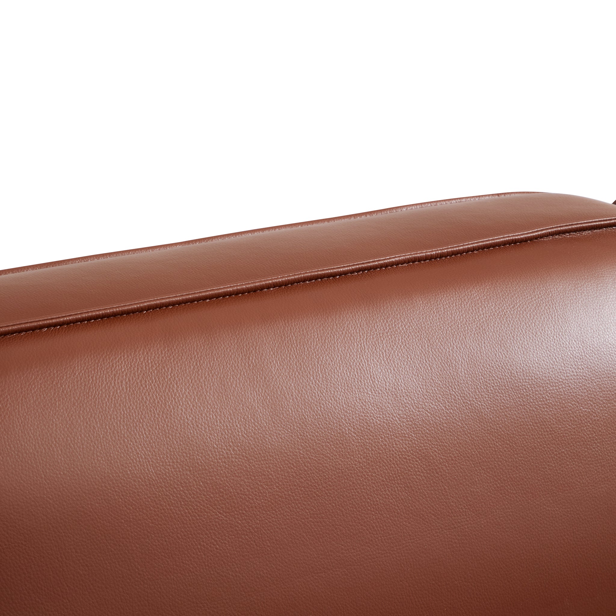 Canapé d'angle modulaire en cuir marron Domus