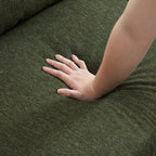 Canapé sectionnel en tissu vert Jungle en forme de L avec méridienne