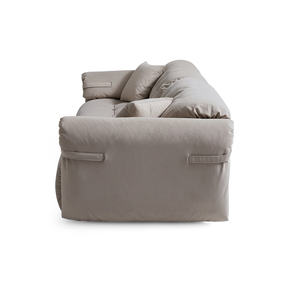 Canapé capitonné couleur beurre