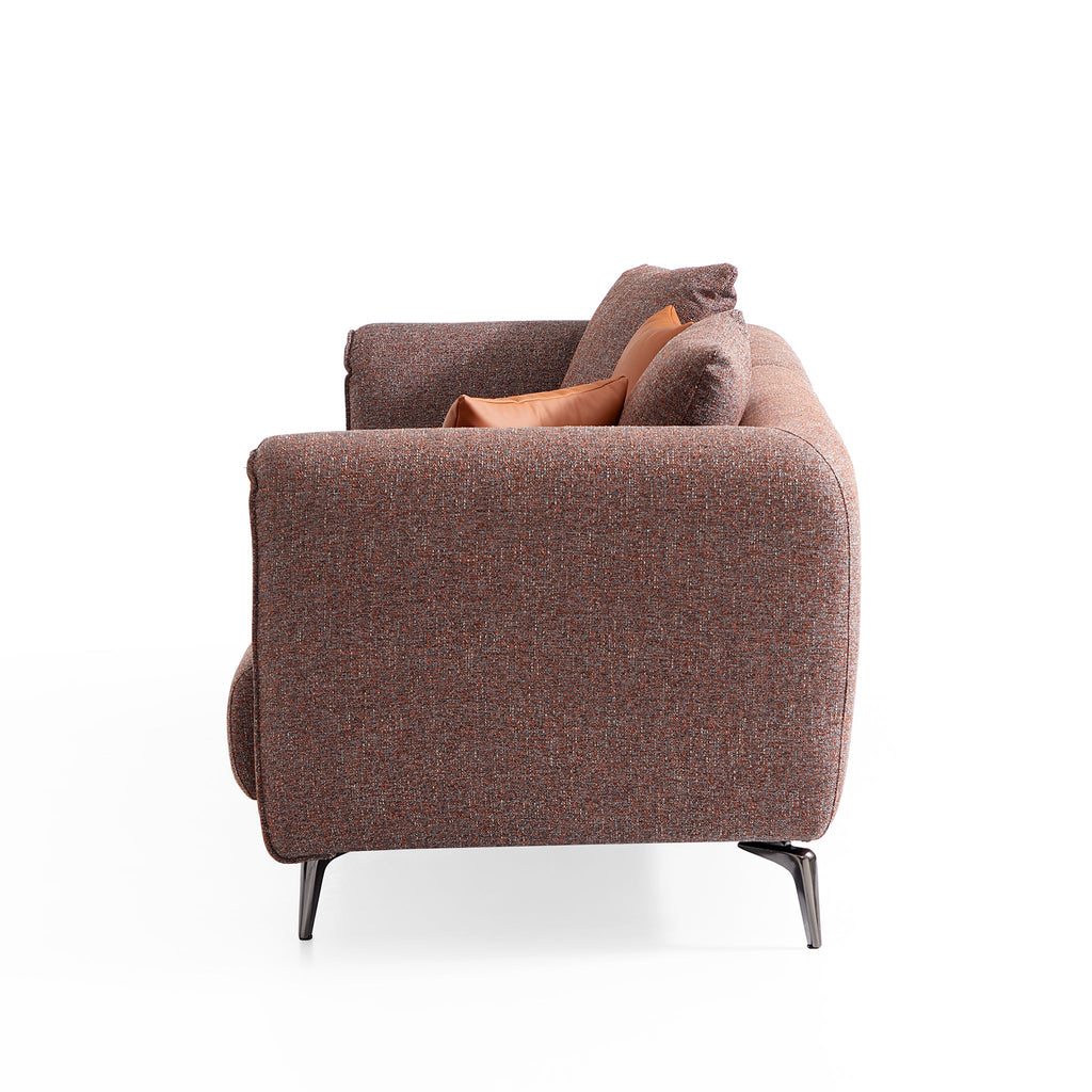 Causeuse Chas Tangerine en polyester et lin