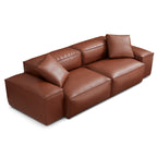 Canapé modulaire Cube en cuir véritable marron