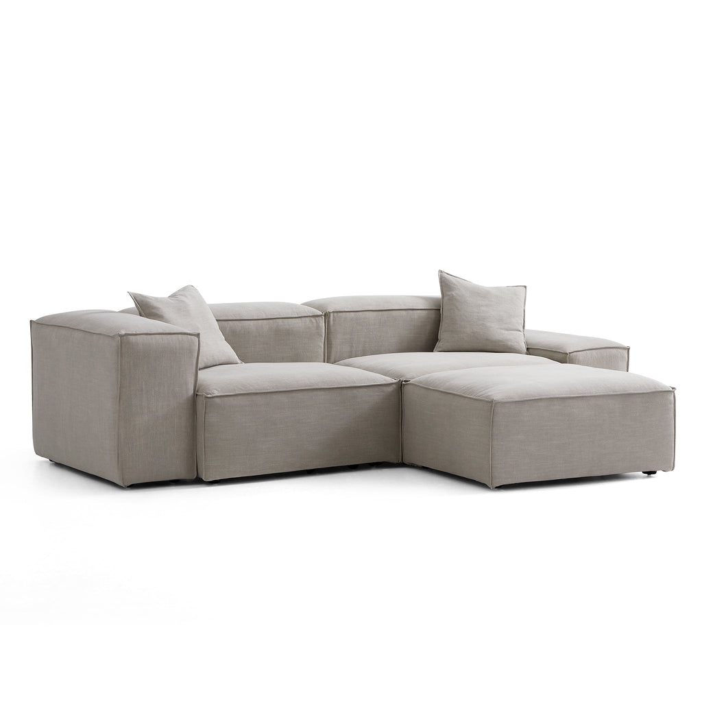Canapé modulable Freedom beige avec pouf