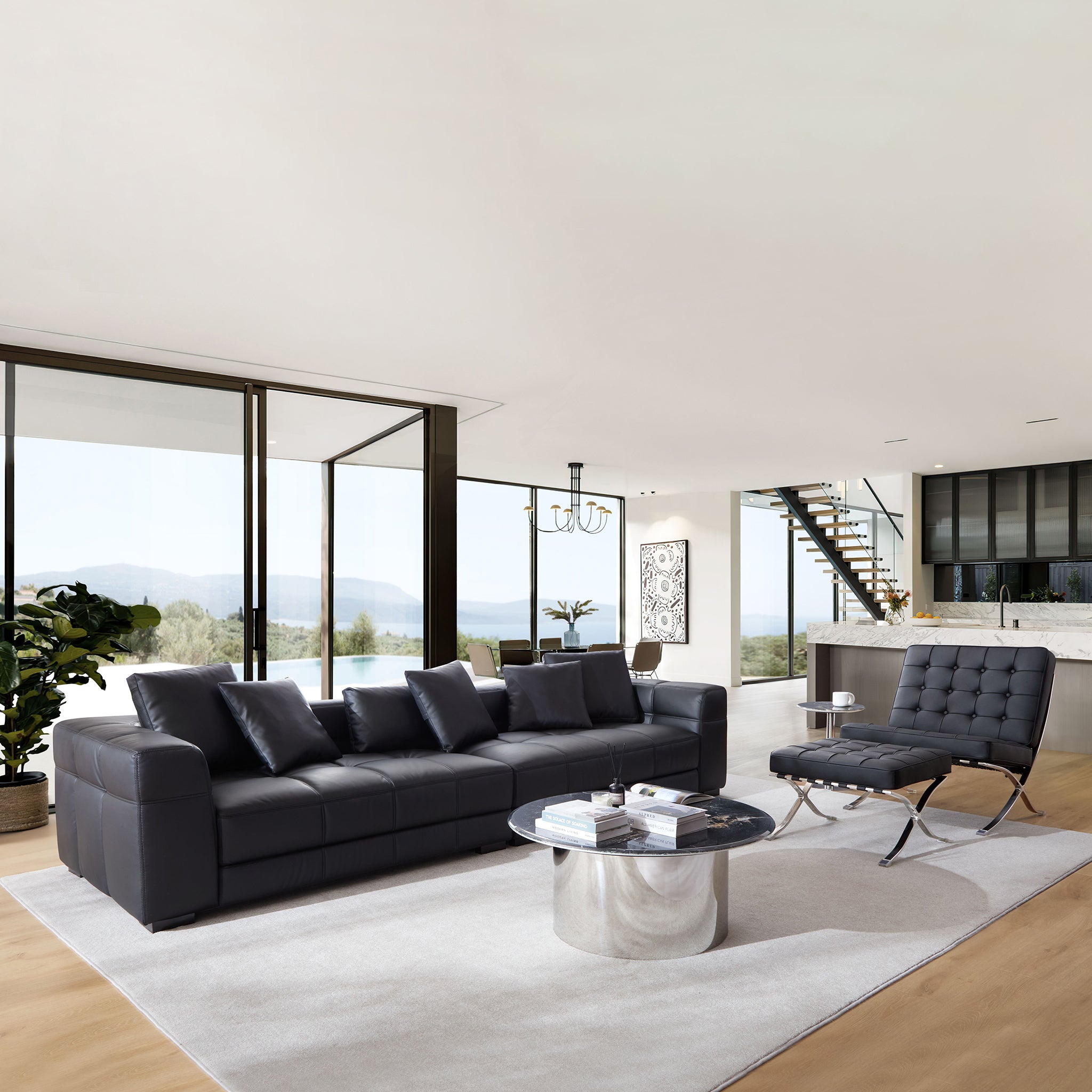 Canapé Blazer en cuir noir