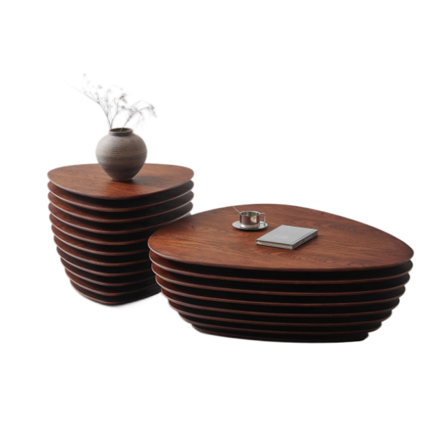 Table basse gigogne de forme irrégulière