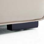 Canapé d'angle modulaire en cuir beige Domus