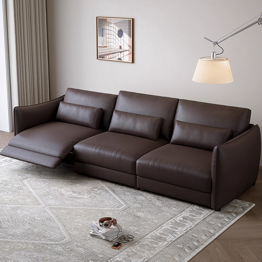 Canapé inclinable électrique Ashby en cuir pleine fleur