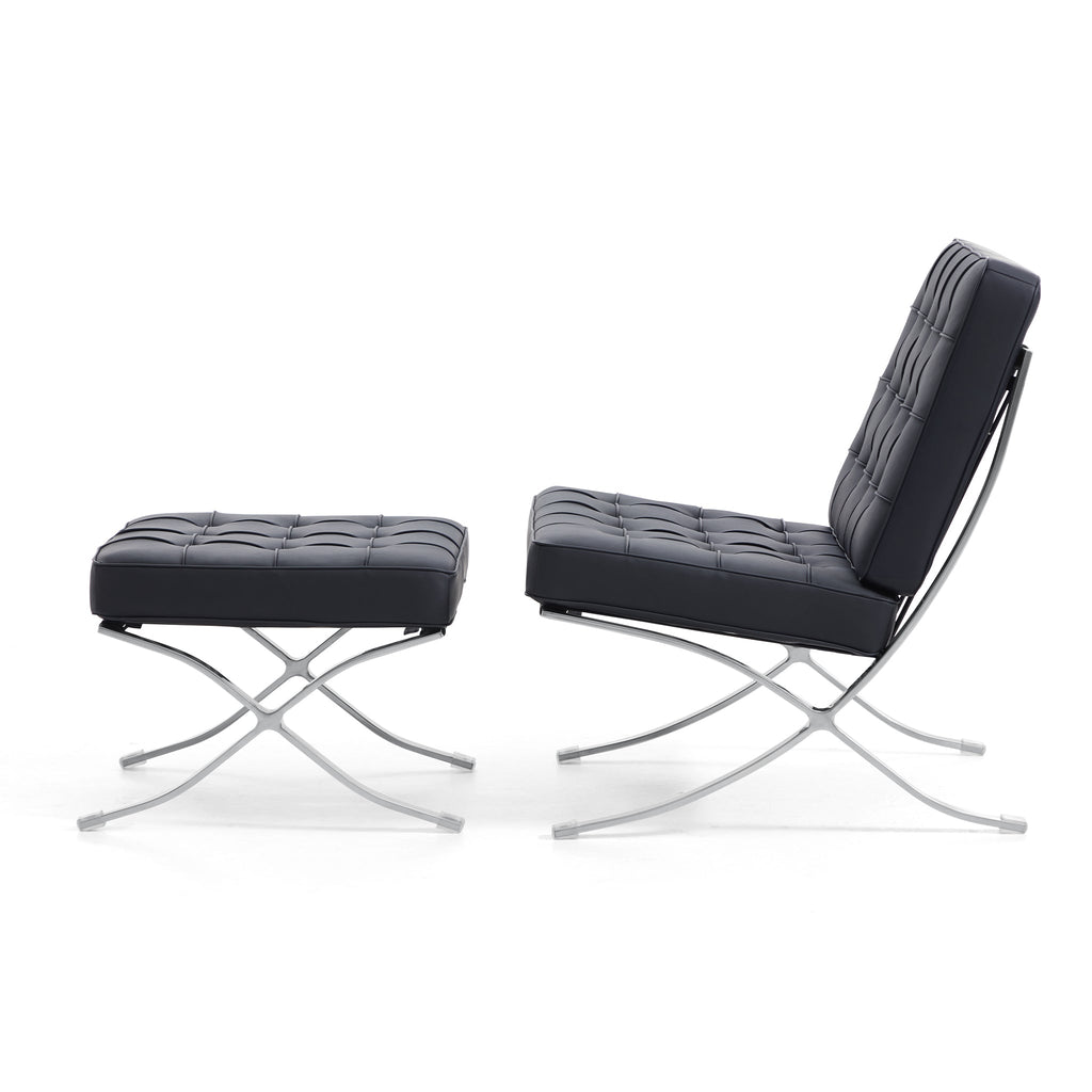 Fauteuil de salon en cuir Barcelona