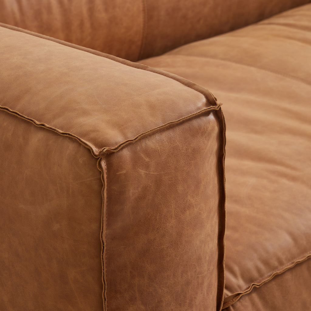 Canapé smoking Brancaster en cuir véritable noir