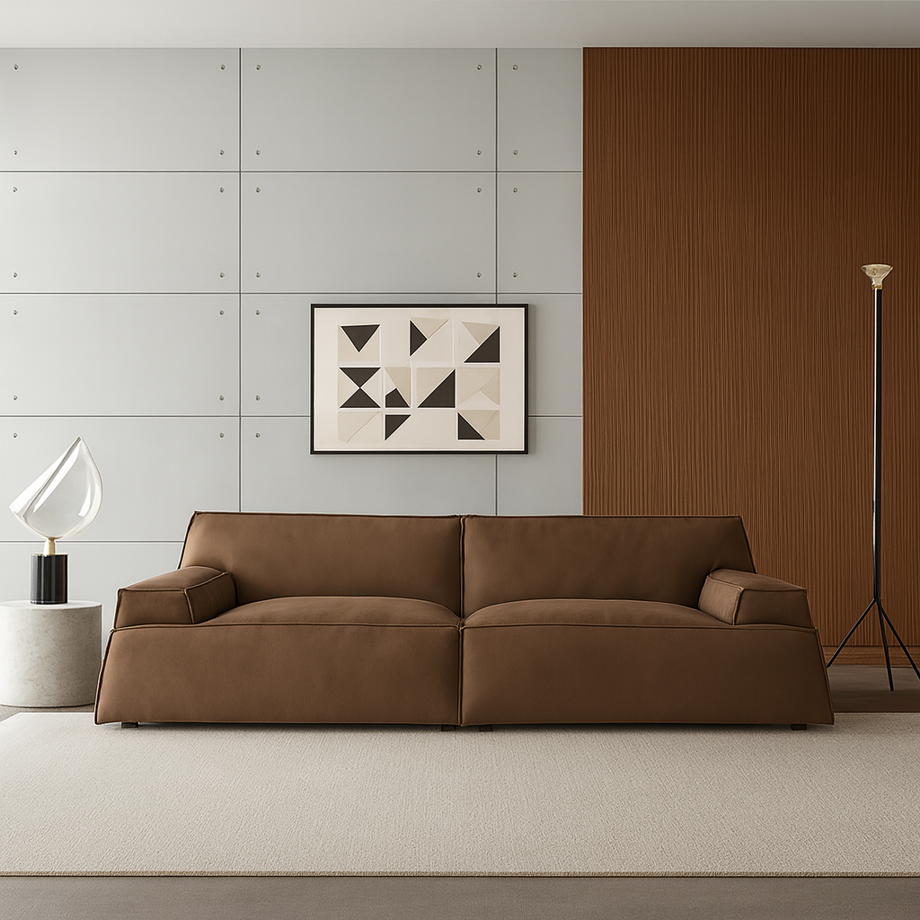 Canapé en cuir nubuck moderne Deacon